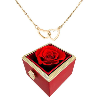 Eternal Rose Gift Box With Engraved Design Necklace