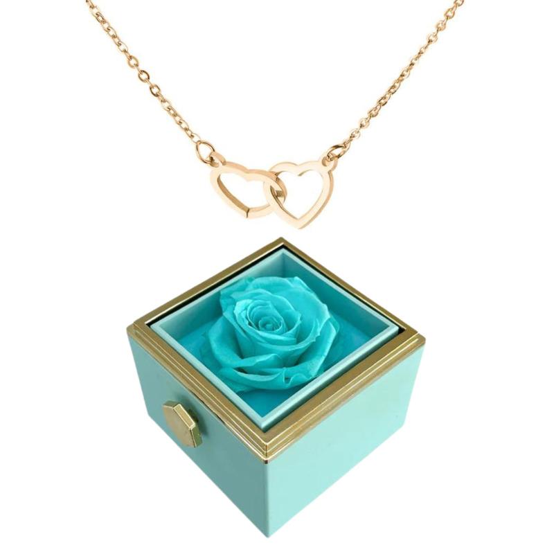 Eternal Rose Gift Box With Engraved Design Necklace