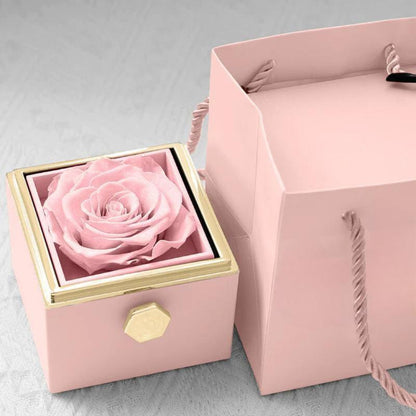 Eternal Rose Gift Box With Engraved Design Necklace