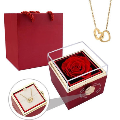 Eternal Rose Gift Box With Engraved Necklace