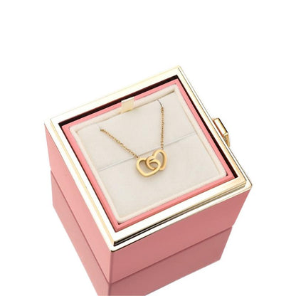 Eternal Rose Gift Box With Engraved Necklace