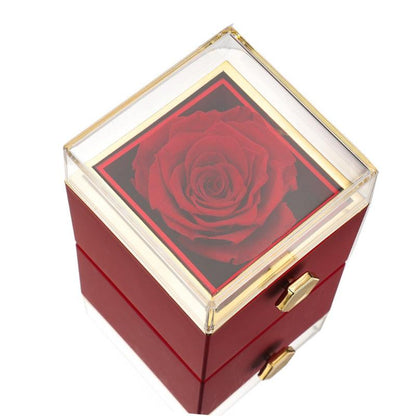 Eternal Rose Gift Box With Engraved Necklace