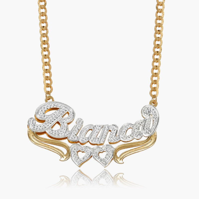 Customized Double Plated Name Necklace With Chain Varieties