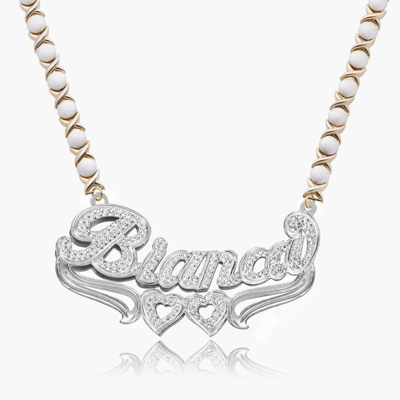 Customized Double Plated Name Necklace With Chain Varieties