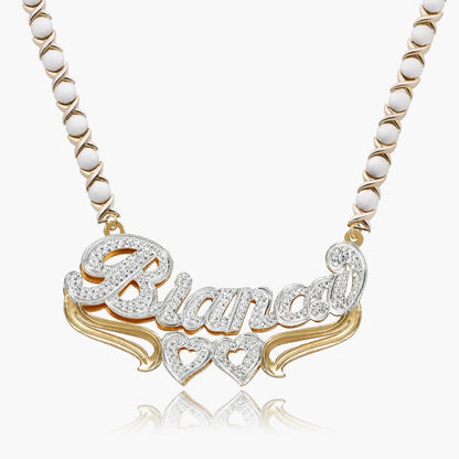 Customized Double Plated Name Necklace With Chain Varieties