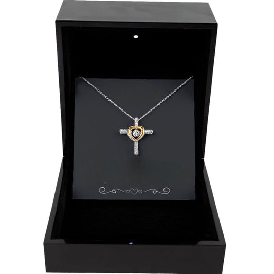 Cross Pendant Stone Centerpiece Necklace